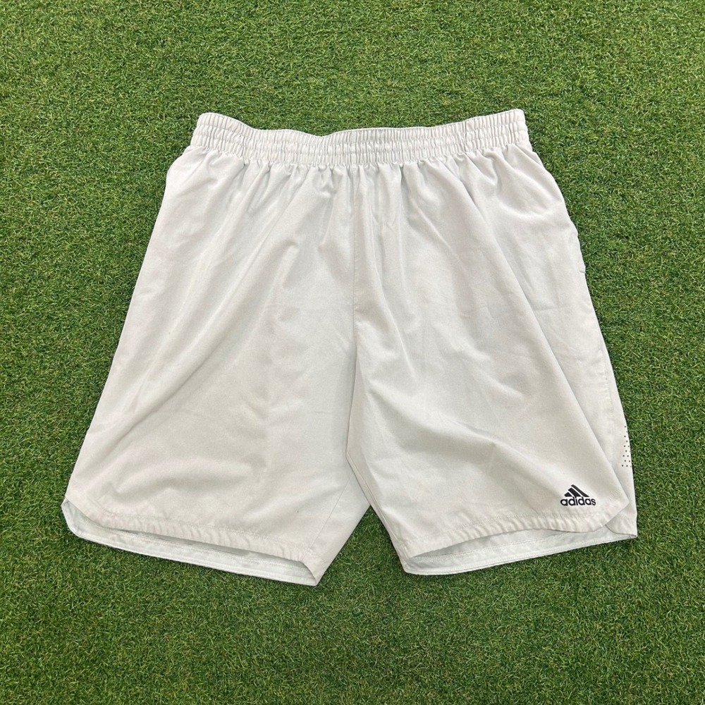 Adidas Mens Athletic Shorts Light Gray Perforated Performance XL Inseam 8